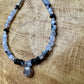 Rainbow Moonstone with Black Tourmaline and Onyx Evil Eye Anklet, Sterling Silver Beaded Gemstone Ankle Bracelet, Evil Eye Charm Anklet