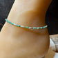 Turquoise sterling silver dainty ankle bracelet / ankle bracelet