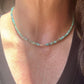 Turquoise and Sterling Silver Necklace, Choker Necklace, Boho Necklace, Turquoise Jewelry, Silver Choker, Gift for Men or Women