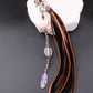 Tribal Oval Charm, White Turquoise Magnesite Heart Leather Purse Tassel, Southwest Purse Tassel, Heart Keychain, Leather Handbag Accessory