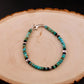 Turquoise and Black Onyx Sterling Silver Bracelet, Evil Eye Beaded Bracelet, Sterling Jewelry, Gemstone Bracelet, Turquoise Jewelry
