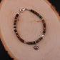 Sterling Silver Red Creek Picasso Jasper Gemstone Bracelet with Lotus Flower Charm, Sterling Silver Beaded Charm Bracelet
