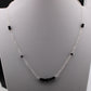 Sterling Silver Cable Chain with Black Onyx Bar Gemstone Spacer Necklace, Onyx Jewelry, Unique Gemstone Beaded Chain Necklace