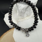 Stretch Obsidian Gemstone Bracelet with Sterling Silver Paw Print Charm, Stretch Bracelet, Pet Lover's Jewelry, Handmade Gift