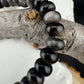 Stretch Obsidian Gemstone Bracelet with Sterling Silver Paw Print Charm, Stretch Bracelet, Pet Lover's Jewelry, Handmade Gift