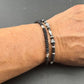 Black Onyx Navajo Pearl Double Wrap Bracelet, Sterling Silver Bracelet, Southwest Jewelry, Western Jewelry, Layered Bracelet
