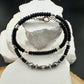 Black Onyx Navajo Pearl Double Wrap Bracelet, Sterling Silver Bracelet, Southwest Jewelry, Western Jewelry, Layered Bracelet