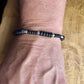 Stretch Onyx Bracelet with Sterling Silver, Stretch Bracelet, Natural Gemstone Jewelry, Handmade Bracelet