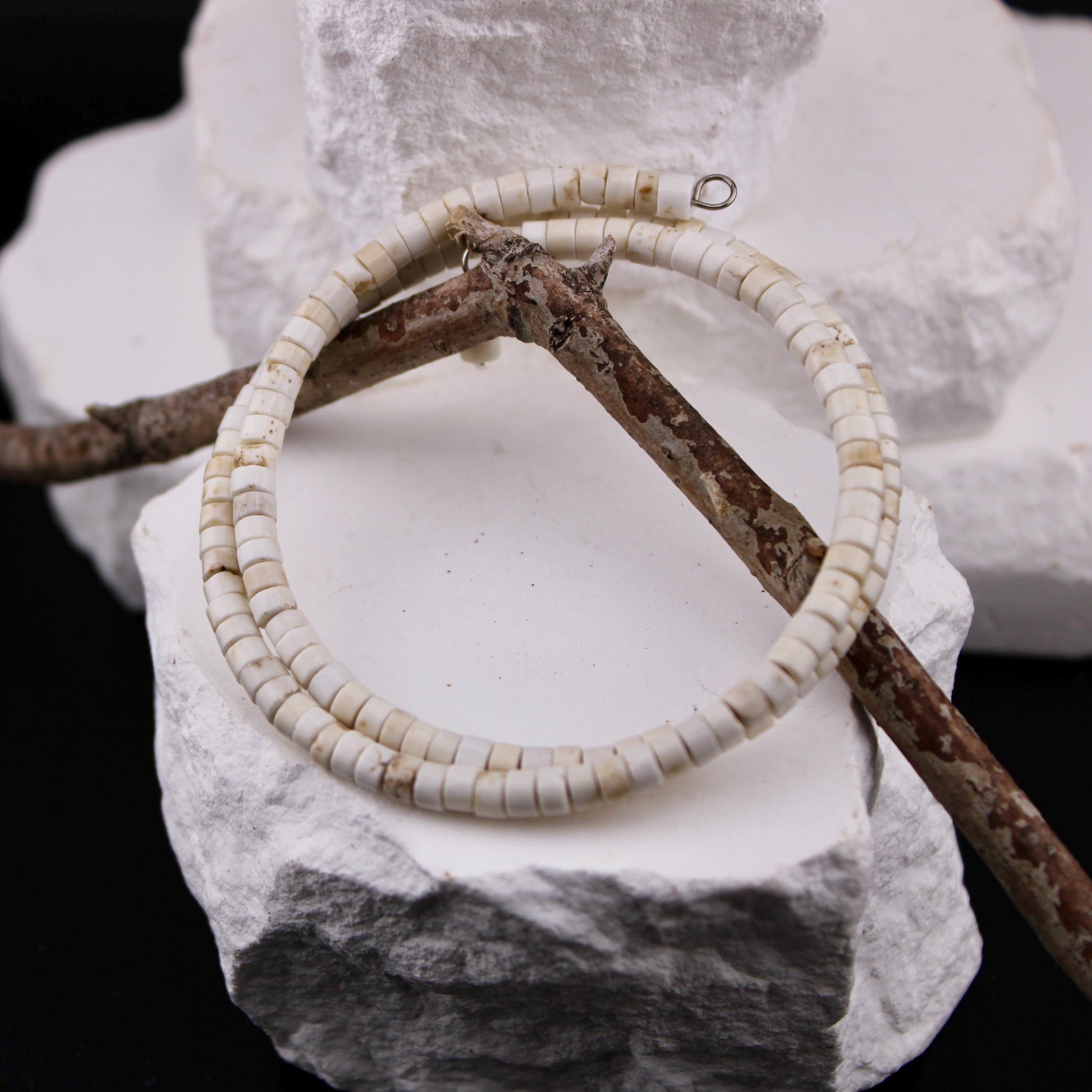 White Turquoise Double Wrap Carbon Steel Memory Wire Bracelet, Gemstone Jewelry, Stretch Bracelet