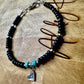 Sterling Silver Black Onyx Turqoise Bracelet, Gemstone Charm Bracelet, Heart Eye Charm Bracelet, Unisex Onyx Bracelet