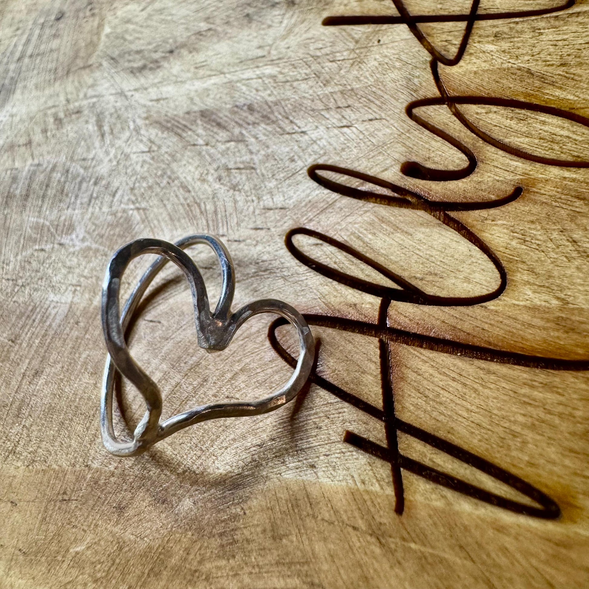 Sterling Silver Heart Ring, Thumb Ring, Sideways Heart Ring, Homemade Ring, Minimal Style, Statement Ring