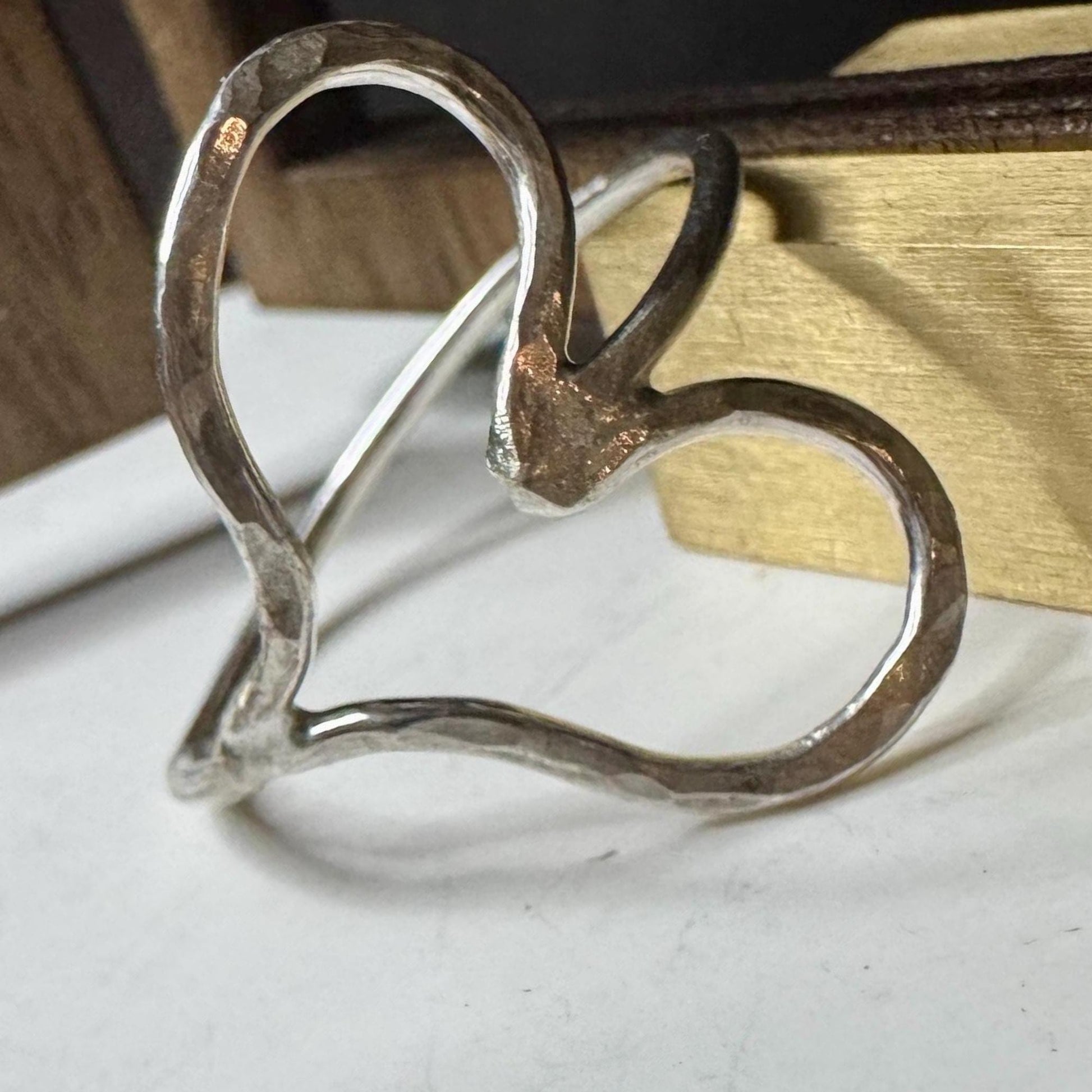 Sterling Silver Heart Ring, Thumb Ring, Sideways Heart Ring, Homemade Ring, Minimal Style, Statement Ring