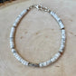 White Howlite Bracelet, Sterling Silver Gemstone Bracelet