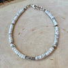 White Howlite Bracelet, Sterling Silver Gemstone Bracelet