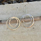 Handmade Seamless Double Circle Sterling Silver Earrings, Custom Sterling Earrings, Minimalist Earrings, Gift for Her