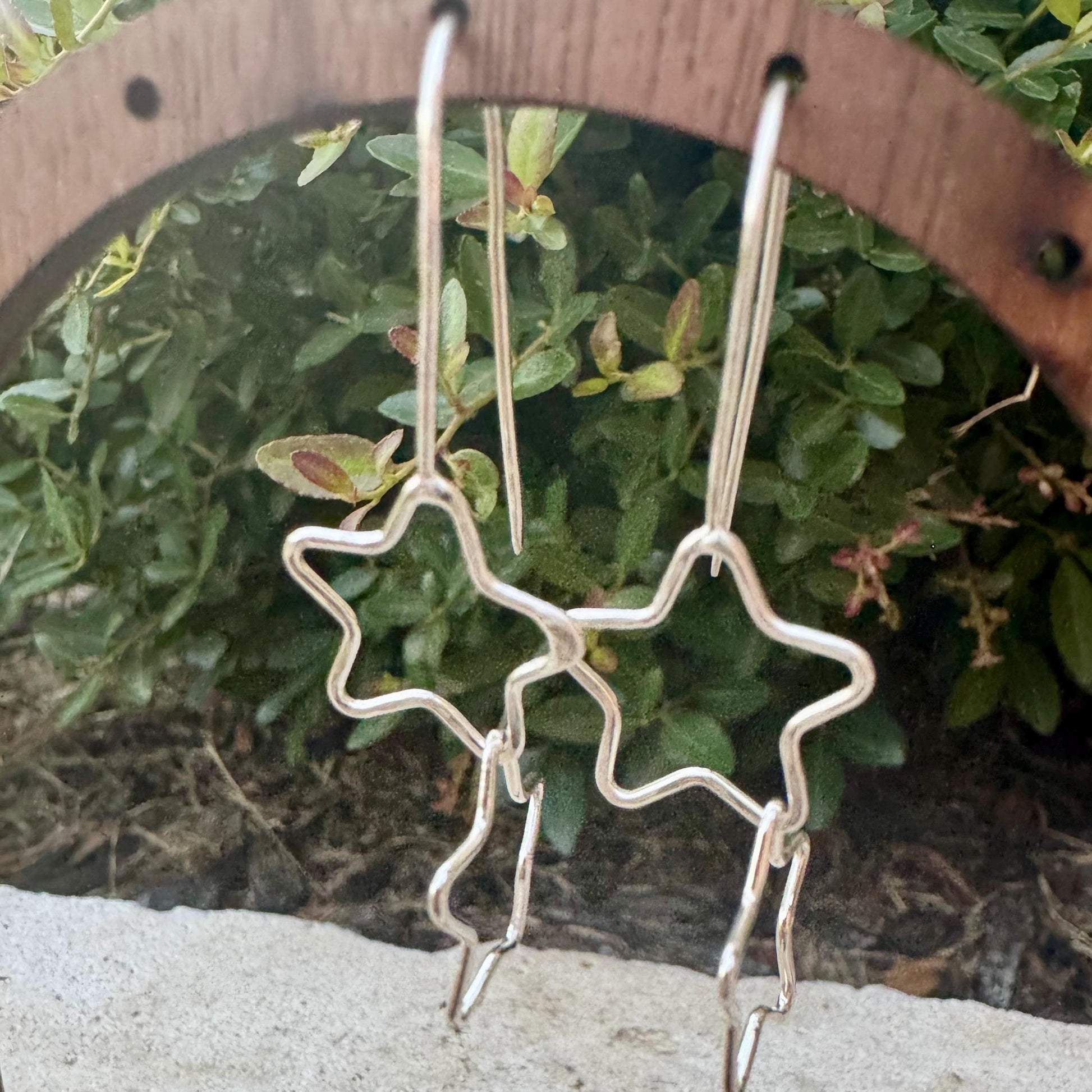 Handmade Seamless Star Sterling Silver Earrings, Custom Star Earrings, Celestial Jewelry, Gift for Her