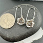 Sterling Silver Rose Earrings • 10mm Floral Charms • Hand‑Forged Ear Wires