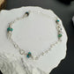 Sterling Silver Cable Chain with Turquoise Spacer Bracelet, Turquoise Jewelry, Unique Gemstone Bracelet