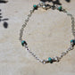 Sterling Silver Cable Chain with Turquoise Spacer Bracelet, Turquoise Jewelry, Unique Gemstone Bracelet