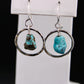 Raw Turquoise Pebble Nugget Earrings on Sterling Silver Circles, Turquoise Jewelry