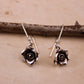 Sterling Silver Rose Charm Dangle Earrings, Star Drop Earrings, Silver Rose Earrings, Flower Jewelry