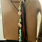 Tribal Sun Charm, Raw Turquoise Pebble Stone Purse Tassel, Southwestern Tassel, Turquoise Keychain, Leather Handbag Accessory