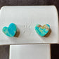 Kingman Turquoise Heart Stud Earrings, Sterling Silver Post Earrings, Minimalist Jewelry, Dainty Earrings, Gift Idea