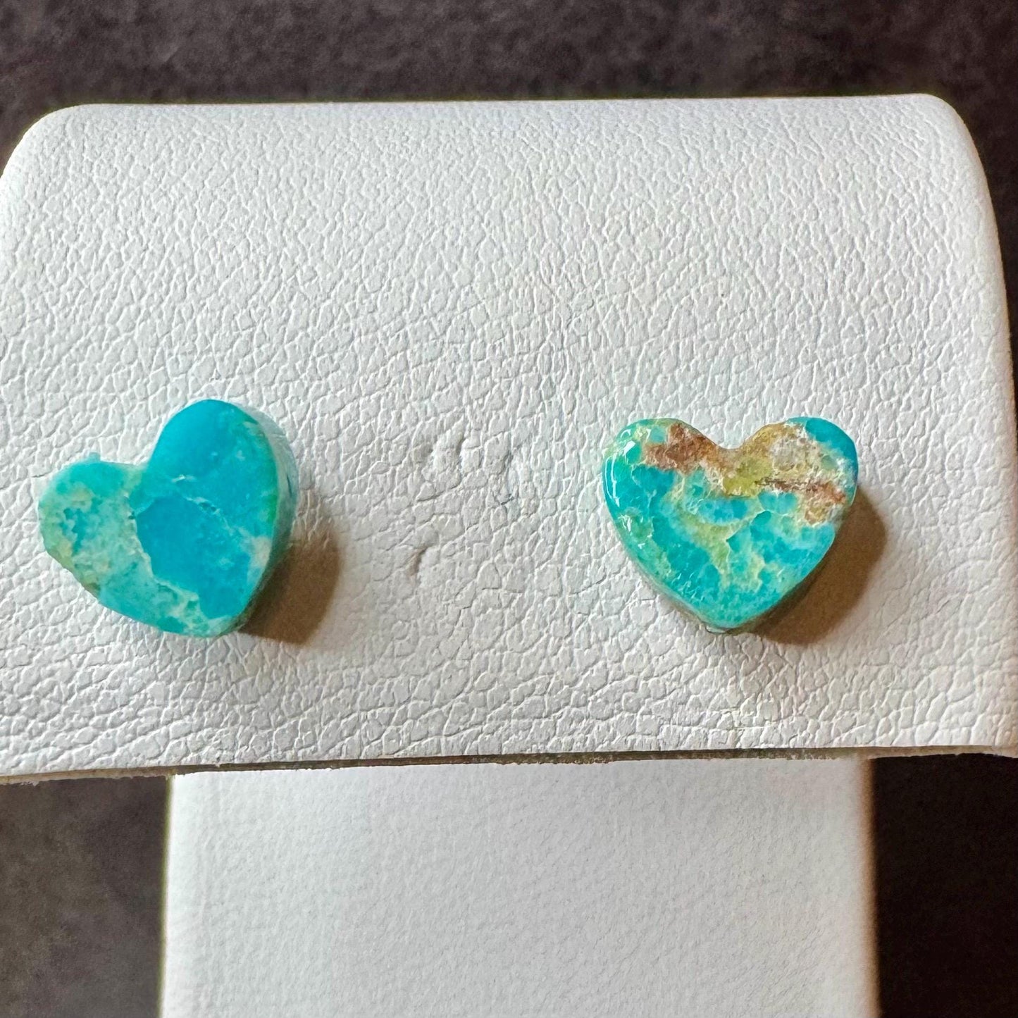 Kingman Turquoise Heart Stud Earrings, Sterling Silver Post Earrings, Minimalist Jewelry, Dainty Earrings, Gift Idea