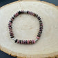 Pink Rhodonite Bracelet • 6mm Thin Rondelles • Sterling Silver Stretch Wrap