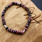 Stretch Black Pink Rhodonite Sterling Silver Bracelet, Stretch Bracelet, Natural Gemstone Jewelry, Handmade Bracelet