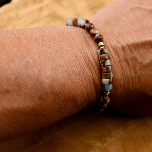 Stretch Impression Jasper Bracelet, Stretch Bracelet, Natural Gemstone Jewelry, Handmade Bracelet