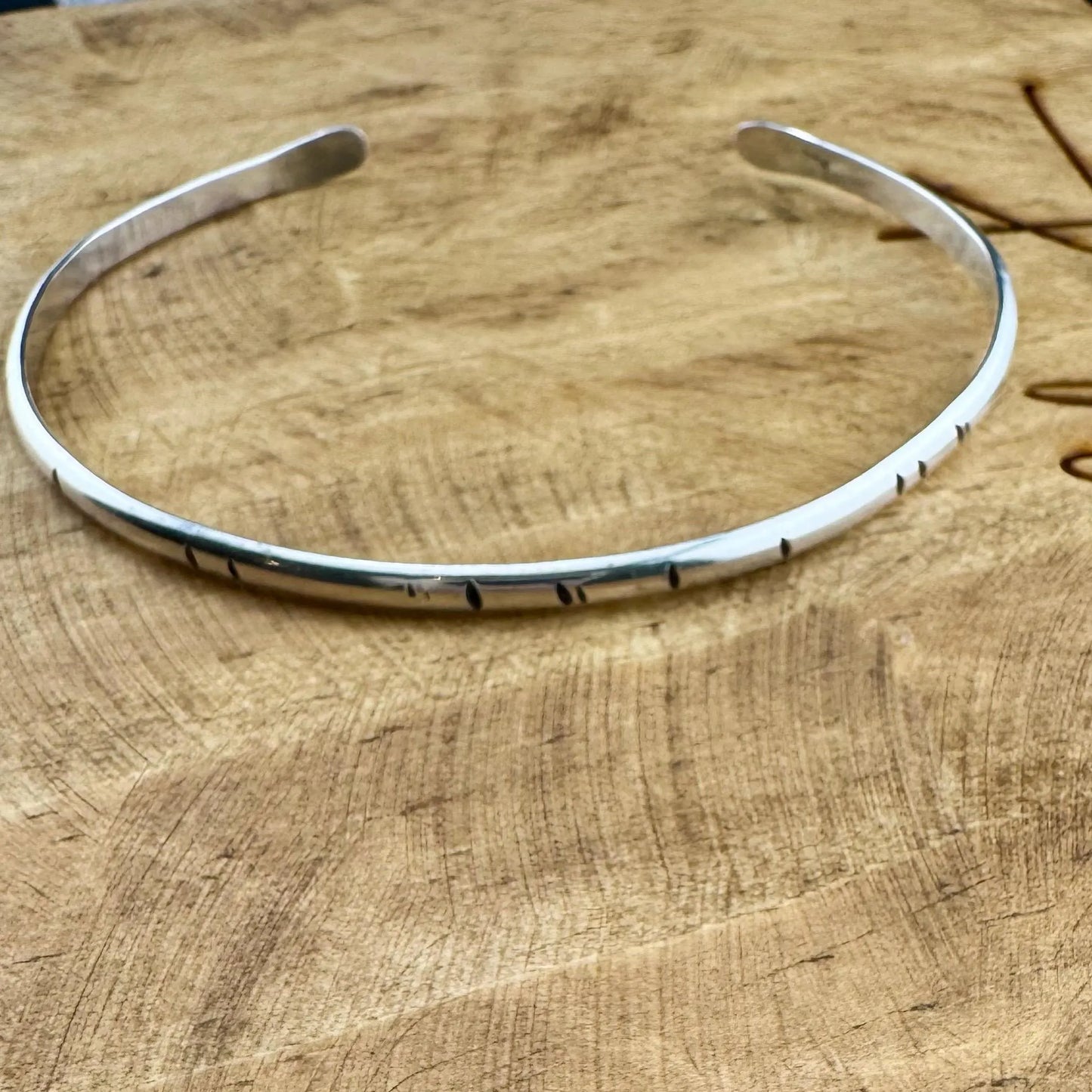 Textured Sterling Silver Cuff Bracelet: Adjustable Statement Jewelry