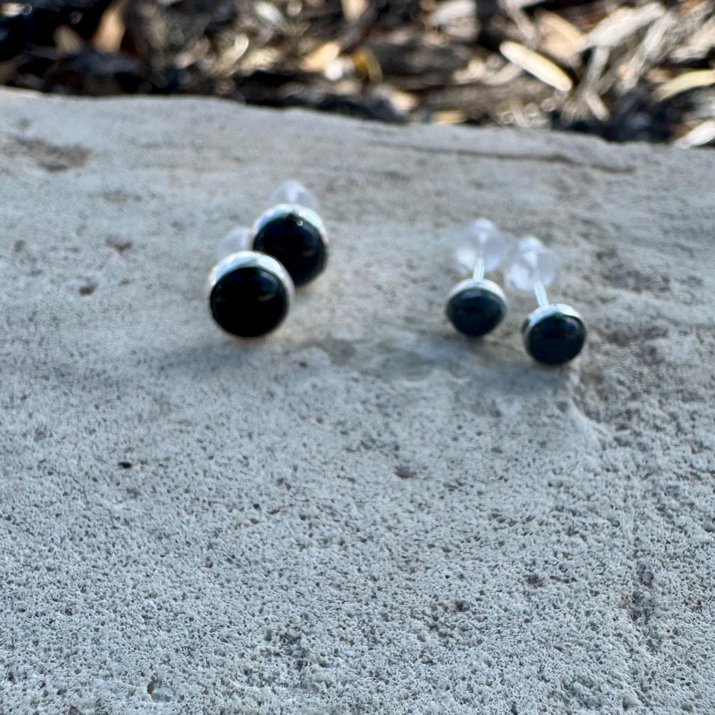 Black Onyx Stud Earrings, Sterling Silver Posts, Option 4mm or 6mm, Small Black Earrings, Onyx Jewelry, Versatile Earrings, Classic Earring