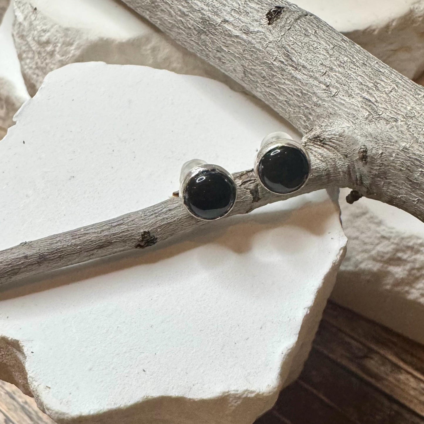 Black Onyx Stud Earrings, Sterling Silver Posts, Option 4mm or 6mm, Small Black Earrings, Onyx Jewelry, Versatile Earrings, Classic Earring