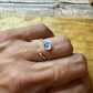 Sterling Silver Rainbow Moonstone Ring, Open Adjustable Ring, Ball End Accent, Gemstone Gift, Unique Gift