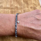 Larvikite Gemstone Bracelet: Sterling Silver, Black Labradorite, Protection
