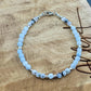 Aquamarine Lapis Moonstone Bracelet, Rainbow Moonstone Bracelet, Sterling Silver Beaded Gemstone Bracelet
