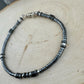 Hematite and Black Onyx Bracelet, Sterling Silver Beaded Bracelet, Gemstone Jewelry, Men's Bracelet, Gift for Him