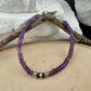 Amethyst Gemstone Beaded Bracelet, Sterling Silver Bracelet