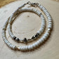 White Turquoise Navajo Pearl Double Wrap Bracelet, Sterling Silver Bracelet, Southwest Jewelry, Western Jewelry, Layered Bracelet