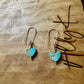 Kingman Turquoise Heart Earrings: Sterling Silver, Natural Gemstone