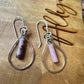 Rhodonite Teardrop Earrings: Sterling Silver Dangle, Black Pink Gemstone