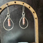 Rhodonite Teardrop Earrings: Sterling Silver Dangle, Black Pink Gemstone