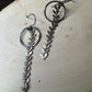Chevron Chain Earrings, Sterling Silver Circle Accent Earrings