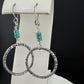 Turquoise Earrings, Sterling Silver Circles, Handmade Jewelry, Turquoise Jewelry, Circle Earrings