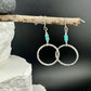 Turquoise Earrings, Sterling Silver Circles, Handmade Jewelry, Turquoise Jewelry, Circle Earrings