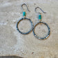 Turquoise Earrings, Sterling Silver Circles, Handmade Jewelry, Turquoise Jewelry, Circle Earrings