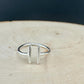 Double Bar Sterling Silver Ring, Open Band Rings, Geometric Bar Rings, Vertical Bar Ring, Handmade Parallel Bar Ring, Adjustable Ring