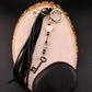 Key Charm Leather Purse Tassel with White Turquoise & Black Onyx, Whimsical Handbag Accessory, Western Accessory