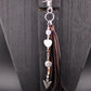 Tribal Sun Charm, White Turquoise Magnesite Heart Leather Purse Tassel, Southwestern Tassel, Heart Keychain, Leather Handbag Accessory